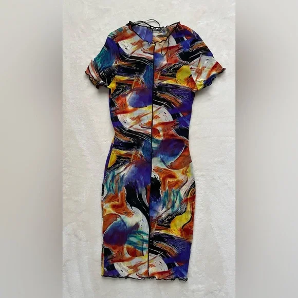 Abstract Sheer mini dress - Picture 2 of 7